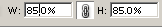 Resize photoshop layer to 85%