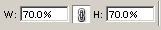 Resize photoshop layer to 70%