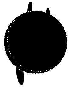 ellipse over our character and selection