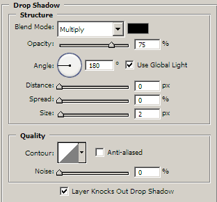 drop shadow settings