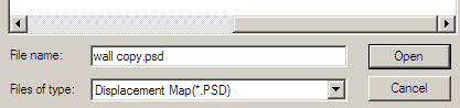 select your displacement map