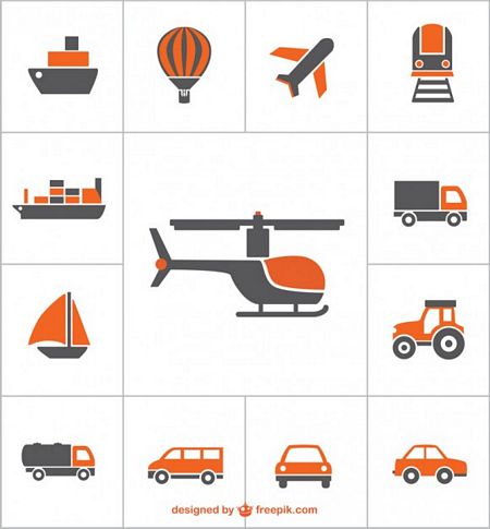 free vector transportation icons preview